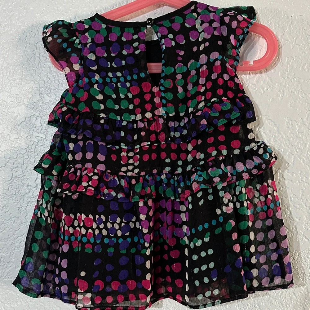 Kate Spade Kids Multicolor Ruffles Flowing Polka Dot Pink Purple Dress 18 months